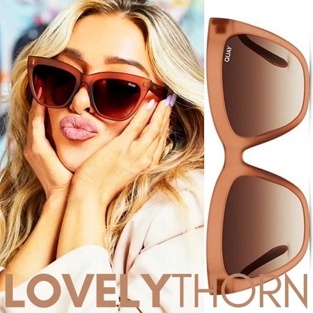 QUAY // ltd ed frosted caramel brown frame brown gradient lens cateyes